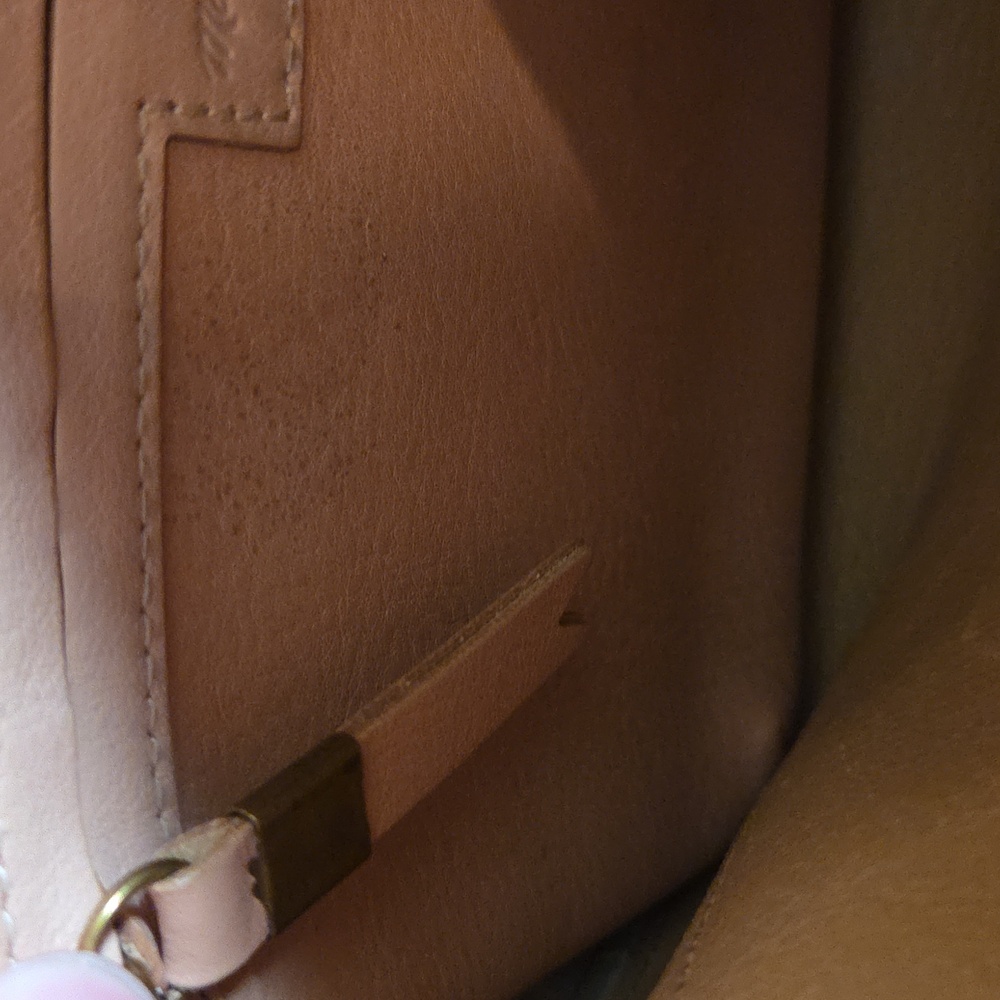 Madewell Small Transit Tote Top Handle Crossbody Leather Nude - Picture 9 of 12